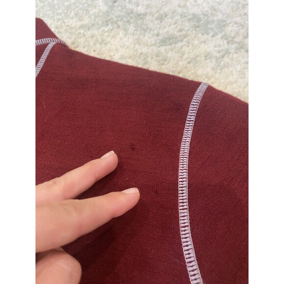 KUHL TEAM 1/4 ZIP LARGE PULLOVER 100% MERINO WOOL SWEATER KNIT RED THUMBHOLE - Picture 10 of 12